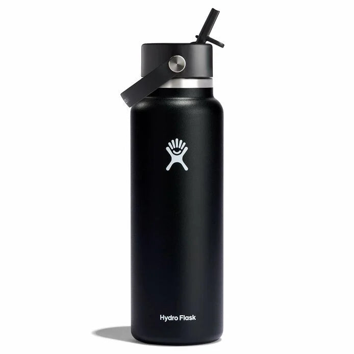 40 oz Wide Mouth with Flex Straw Cap - Black